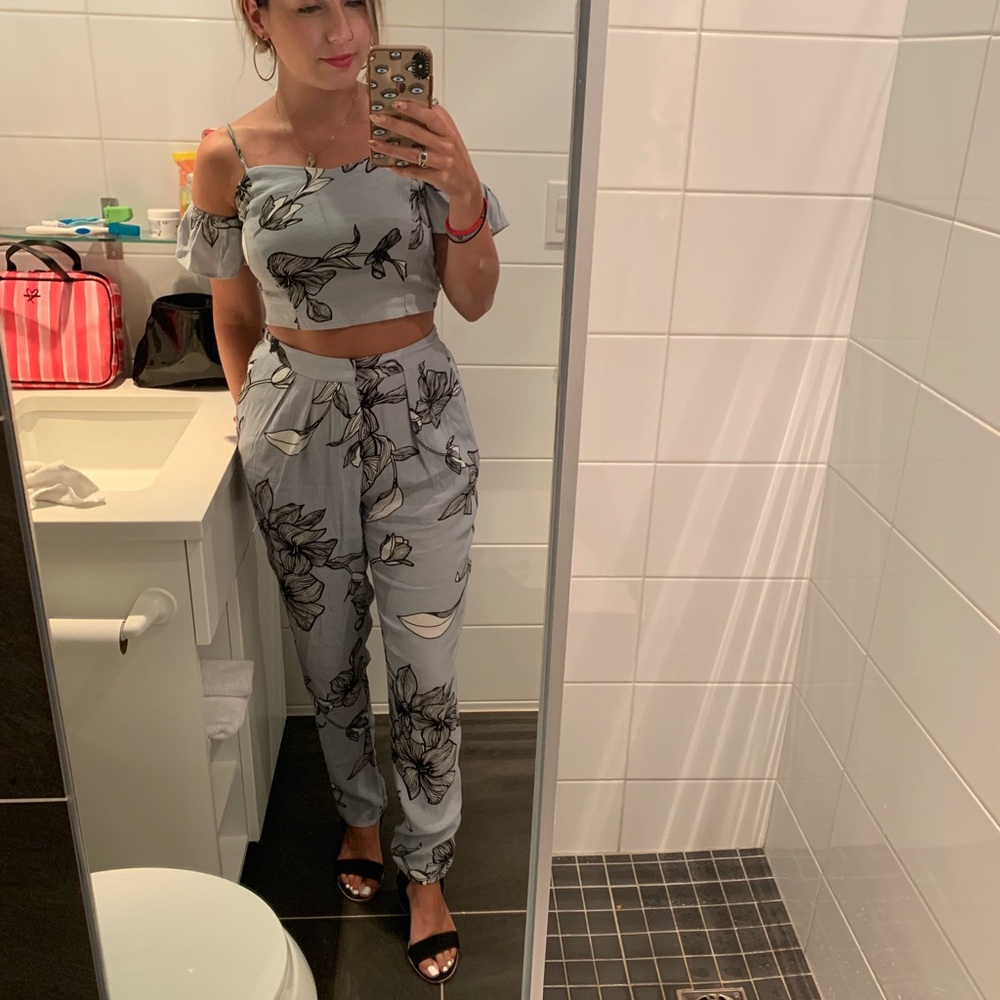 Necessary Clothing crop and pant set- size small